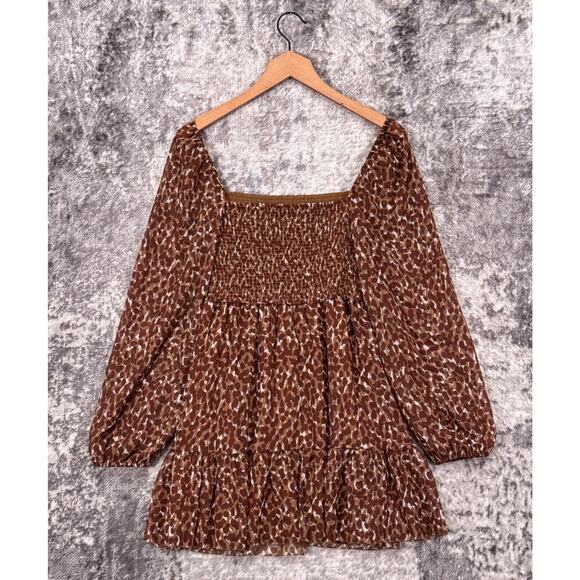 Aritzia Dress Small Womens Wilfred Tempest Smocked Chiffon Long Sleeve Mini - Picture 3 of 9